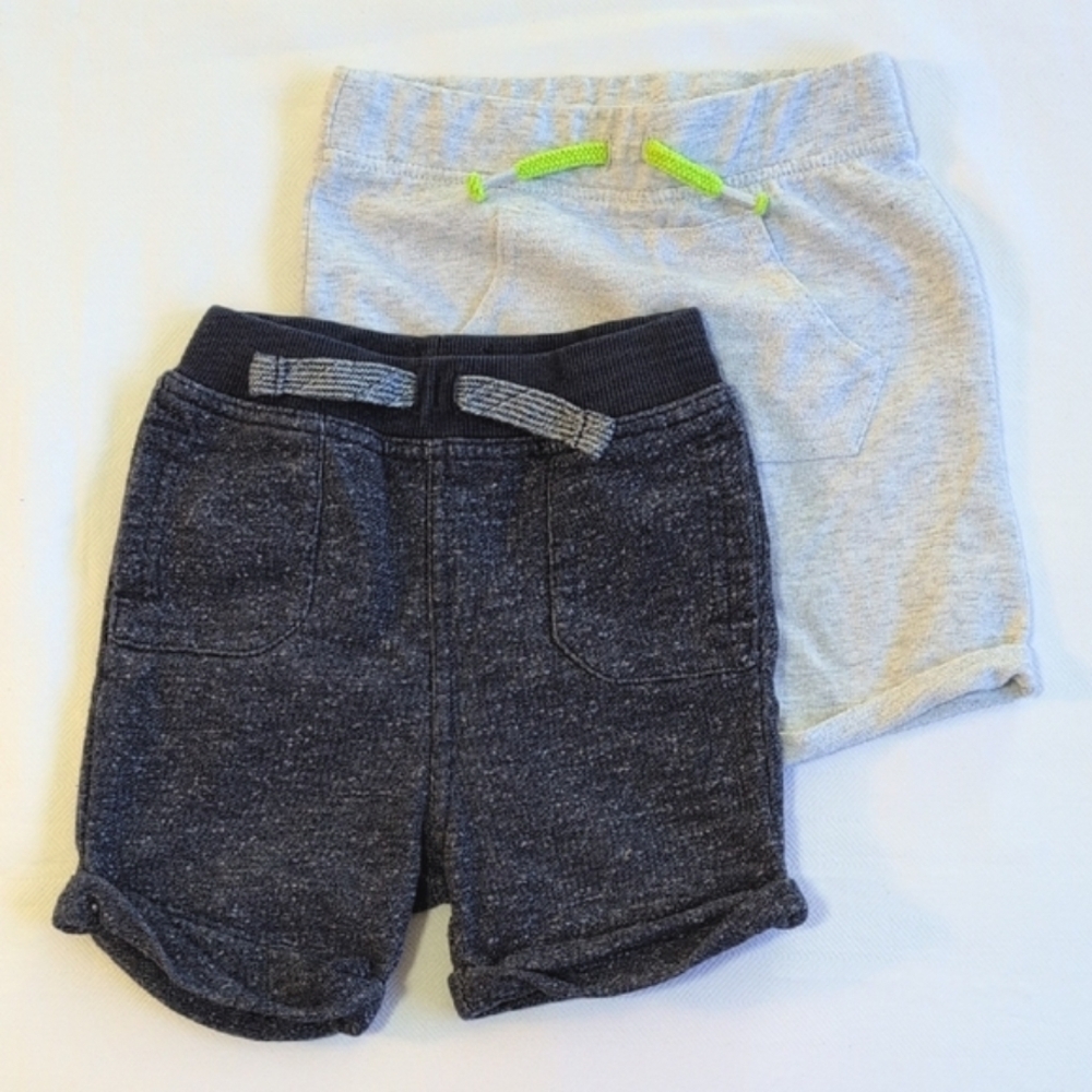 george 2-pack comfy pull-on sweat shorts bundle lot 18-24 months baby boy